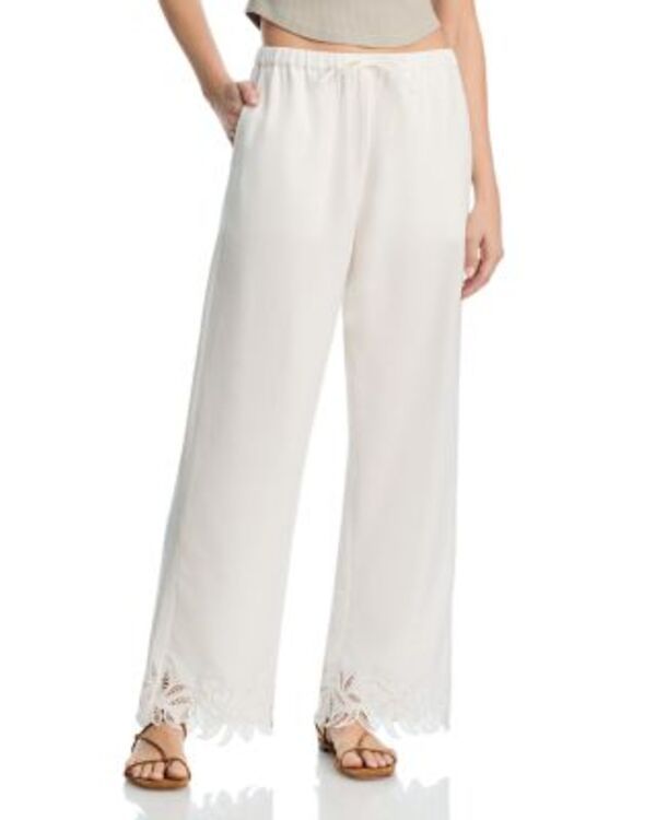 レイルズ レディース ボトムス カジュアルパンツ Rails Emmie Woven Pants White Palm Emboridery ホワイト