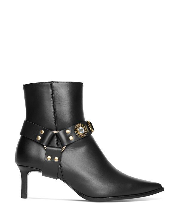 フレダサルバドール レディース シューズ ブーツ・レインブーツ レザー Freda Salvador Womens Haden Embellished Leather Booties Black Calf ブラック