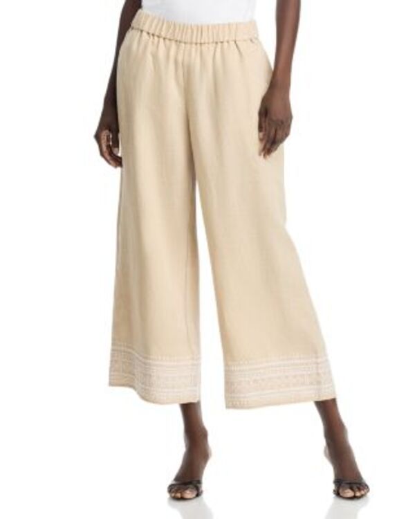 トッミーバハマ レディース ボトムス カジュアルパンツ 刺繍 リネン Tommy Bahama Two Palms Embroidered Linen Culotte Pants Natural
