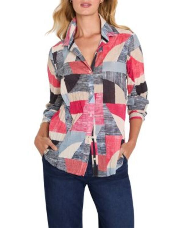 ニックプラスゾーイ レディース トップス シャツ NICZOE Set Sail Crinkle Shirt Red Multi レッド