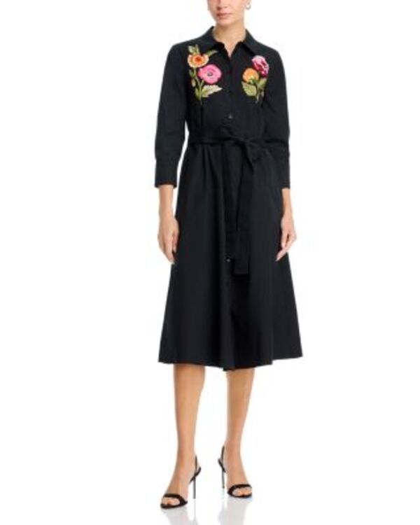 キャロライナヘレラ レディース トップス シャツ 刺繍 Carolina Herrera Embroidered Shirtdress Black Multi ブラック