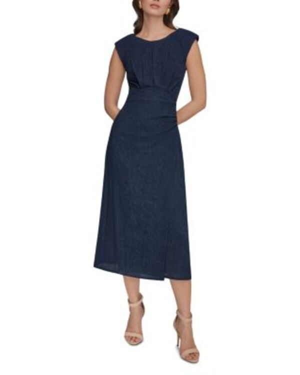 ダナキャラン レディース トップス ワンピース Donna Karan Crinkle Woven Dress Nightfall