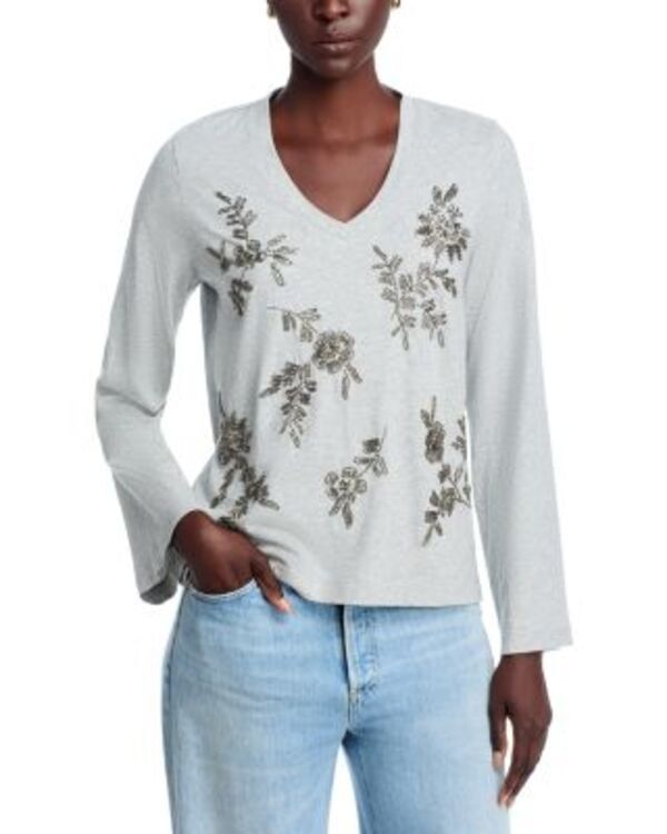 ジョニーワズ レディース トップス Tシャツ Johnny Was Heather Kimono Sleeve Tee Heather Grey グレー