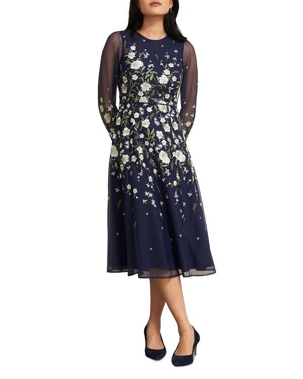 ホッブスロンドン レディース トップス ワンピース 刺繍 HOBBS LONDON Lois Embroideredress Midnight Yellow イエロー