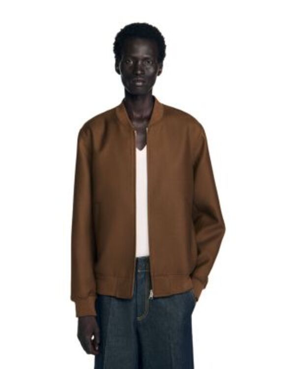 サンドロ メンズ アウター ジャケット・ブルゾン Sandro Zip Up Jacketobacco Brown ブラウン