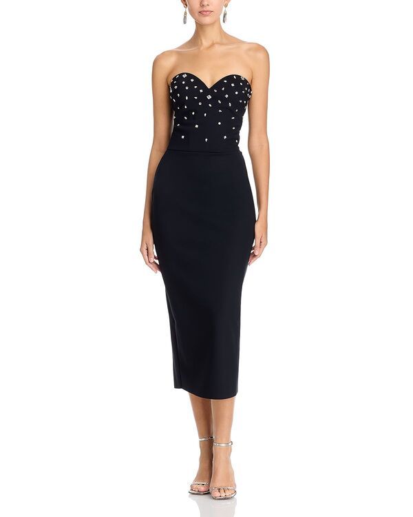 チアラ ボニ プティ ローブ レディース トップス ワンピース ミディ Chiara Boni La Petite Robe Mahta Embellished Midi Dress Black ブラック