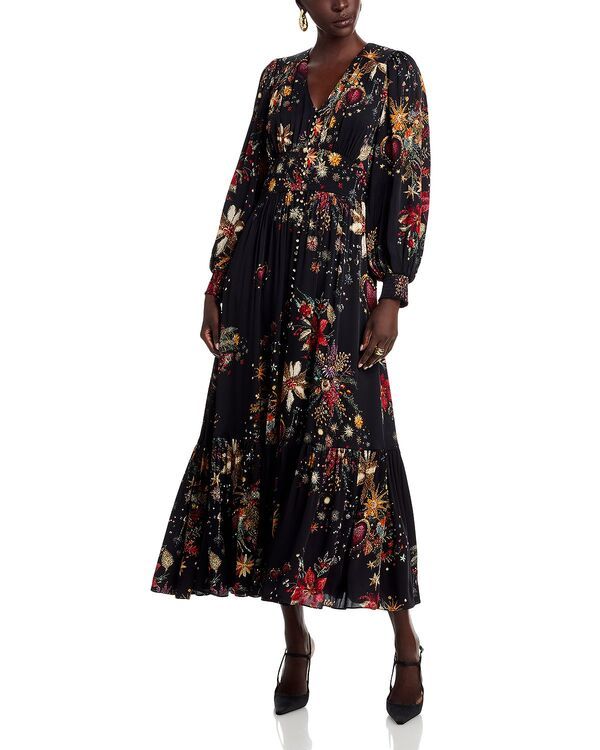 エリータハリ レディース トップス ワンピース フラワー柄 トール フラワー Elie Tahari The Sophie Floral Metallic Dress Rhinestone Floral メタリック