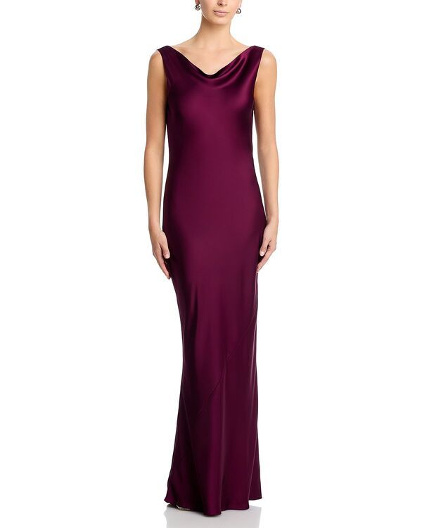 ノーマカマリ レディース トップス ワンピース ドレープ Norma Kamali Low Back Drape Gown Plum プラム