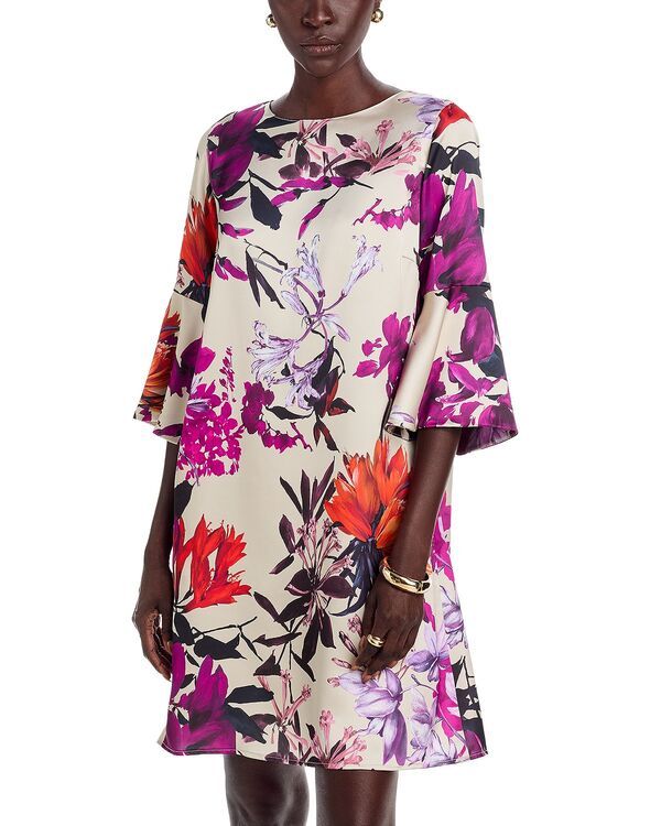 キャロライン ローズ レディース トップス ワンピース サテン Caroline Rose Bella Satin Dress Multi Black ブラック