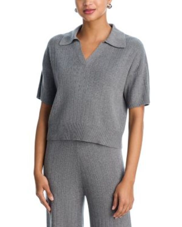 フレンチコネクション レディース トップス シャツ Vネック ニット FRENCH CONNECTION Javier Knit V Neck Short Sleeve Top Medium Heather Grey グレー