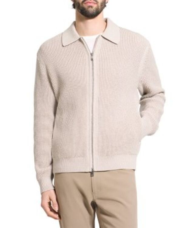 セオリー メンズ アウター ニット・セーター リラックスフィット Theory Gary Collarelaxed Fit Full Zipper Sweater Alabaster Melange