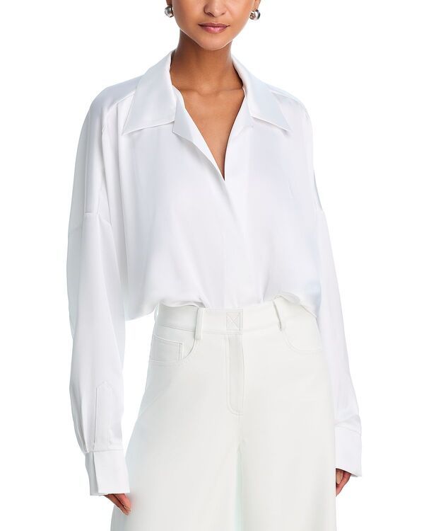 ノーマカマリ レディース トップス シャツ ボディースーツ Norma Kamali Collared Shirt Bodysuit Snowhite ホワイト