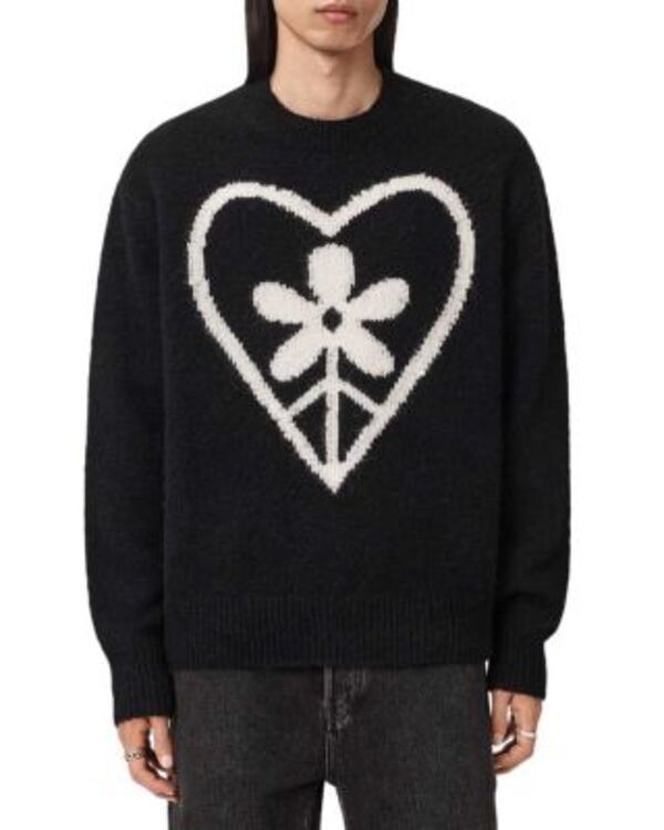 オールセインツ メンズ アウター ニット・セーター オーバーサイズフィット ALLSAINTS Finden Oversized Fit Sweater Black ブラック