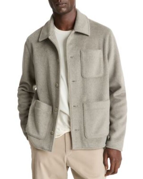 ヴィンス メンズ アウター ジャケット・ブルゾン ニット Vince Double Knit Chore Jacket Dark Dune