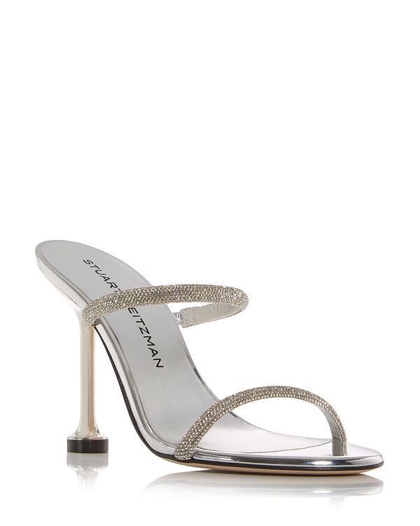 スチュアート ワイツマン レディース シューズ サンダル Stuart Weitzman Womens Nudistini Embellished SandalsilverClear シルバー