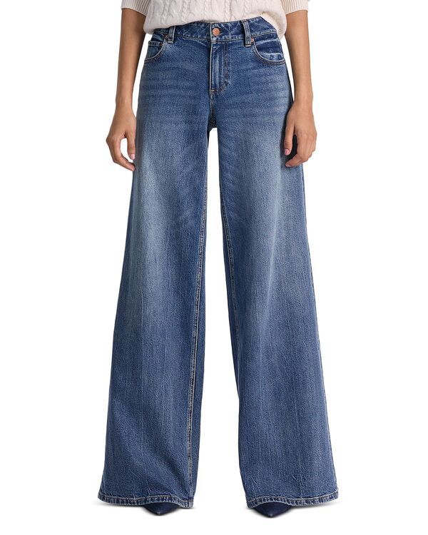 アリスアンドオリビア レディース ボトムス デニムパンツ ワイドレッグ ジーンズ Alice and Olivia Chic High Rise Wide Leg Jeans in Brooklyn Blue ブルー