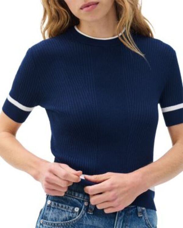 ラグアンドボーン レディース トップス Tシャツ rag bone Kassy Rib Short Sleeve Tee Navy ネイビー