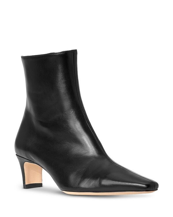 スタウド レディース シューズ ブーツ・レインブーツ アンクル STAUD Womens Wally Ankle Booties Black Leather ブラック