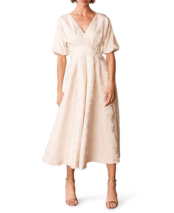 ミルトンベルベット レディース トップス ワンピース ミディ Mint Velvet Womens Jacquard Midi Dress Ivory アイボリー
