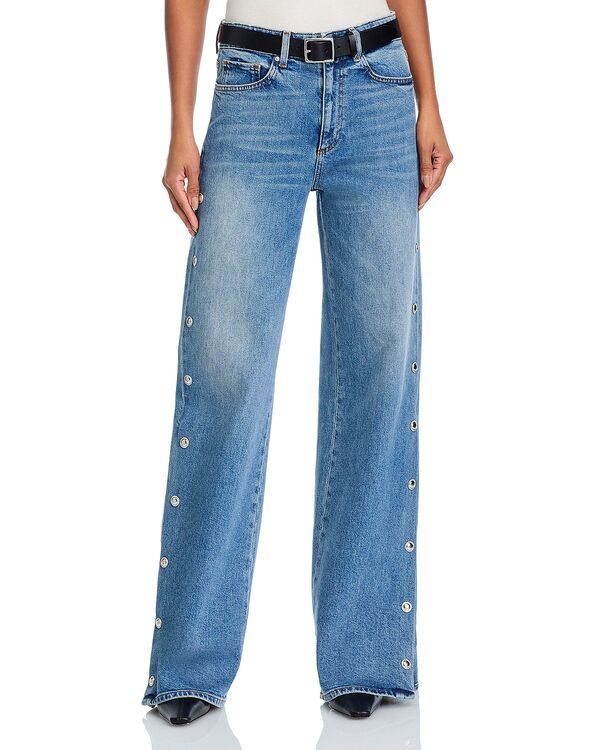 ペイジ レディース ボトムス デニムパンツ ワイドレッグ ジーンズ PAIGE Sasha High Rise Wide Leg Jeans with Side Snaps in Cruising