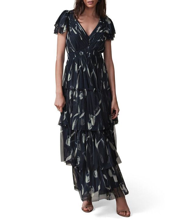 ミルトンベルベット レディース トップス ワンピース フリル マキシ Mint Velvet Womens Ruffle Maxi Dress Navy ネイビー