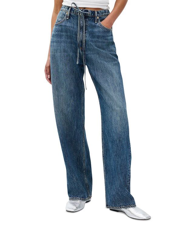 ラグアンドボーン レディース ボトムス デニムパンツ ワイドレッグ ジーンズ rag bone Phoebe Drawstring Wide Leg Jeans in Declan