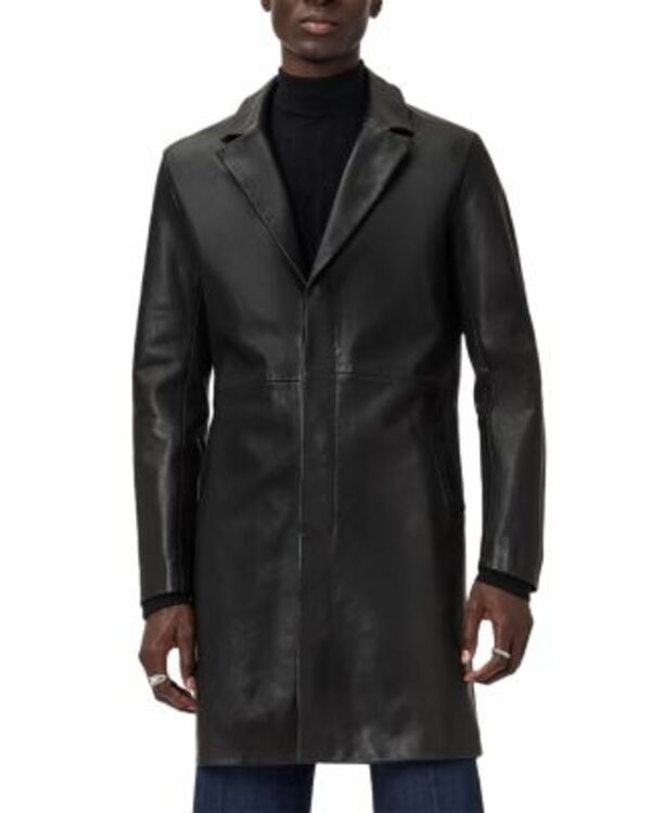 ジョンバルベイトス メンズ アウター コート レザー John Varvatos Tyler Leather Coat Black ブラック
