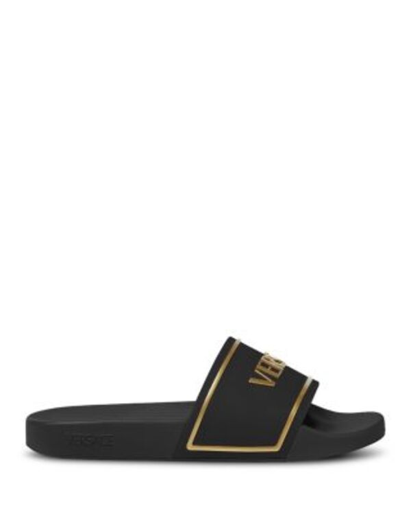 ヴェルサーチ メンズ シューズ サンダル Versace Menslide Sandals BlackGold ブラック