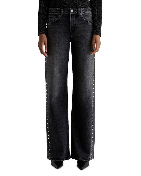 エージー レディース ボトムス デニムパンツ ワイドレッグ ローライズ ジーンズ AG Adria Studded Low Rise Wide Leg Jeans in Immensity
