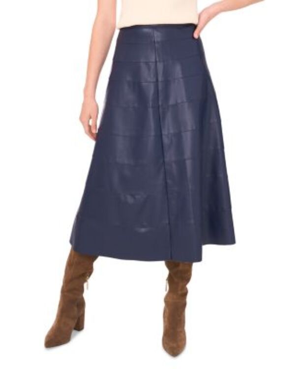 ワンステイト レディース ボトムスカート レザー フェイクレザー 1STATE Faux Leather Seamed Skirt Midnight Sky