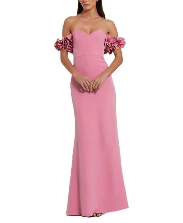 マックダガル レディース トップス ワンピース クレープ フラワー柄 フラワー Mac Duggal OfftheShoulder Crepe Gown with 3D Floral Applique Rose 75,790円