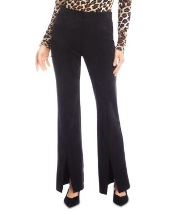 カレンケーン レディース ボトムス カジュアルパンツ フロントスリット スエード Karen Kane Faux Suede Front Slit Pants Black ブラック