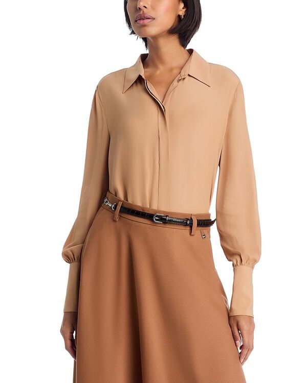 ヘルノ レディース トップス シャツ ブラウス Herno Fluid Woven Blouse Camel キャメル