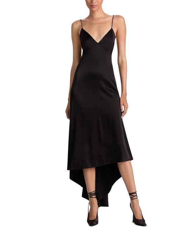 アリスアンドオリビア レディース トップス ワンピース アシンメトリー Alice and Olivia Luciana Deep V Asymmetrical Dress Black ブラック