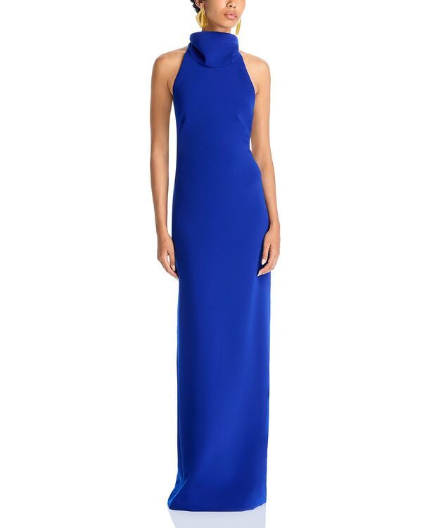 アムサール レディース トップス ワンピース ホルター Amsale Halter Tie Back Gown Cobalt コバルト