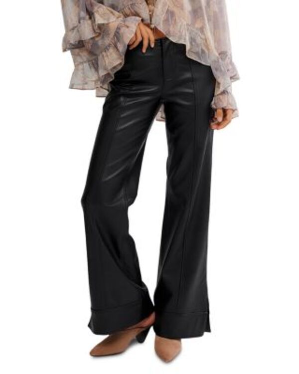 フリーピープル レディース ボトムス カジュアルパンツ レザー フェイクレザー Free People Glow Up Faux Leather Pants Black ブラック