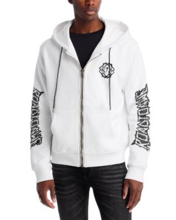 アールティーエー メンズ アウター パーカー・スウェット RtA Road to Awe Zip Up Hoodie White Metal ホワイト