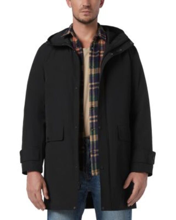 アンドリューマーク メンズ アウター ジャケット・ブルゾン Andrew Marc Tucker Hooded Rain Jacket Black ブラック