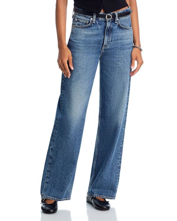 ラグアンドボーン レディース ボトムス デニムパンツ ワイドレッグ ジーンズ rag bone Logan Mid Rise Wide Leg Jeans in Echo