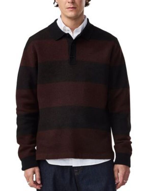 NN07 メンズ トップス ポロシャツ ウール NN07 Wool Rugby Polo Black ブラック