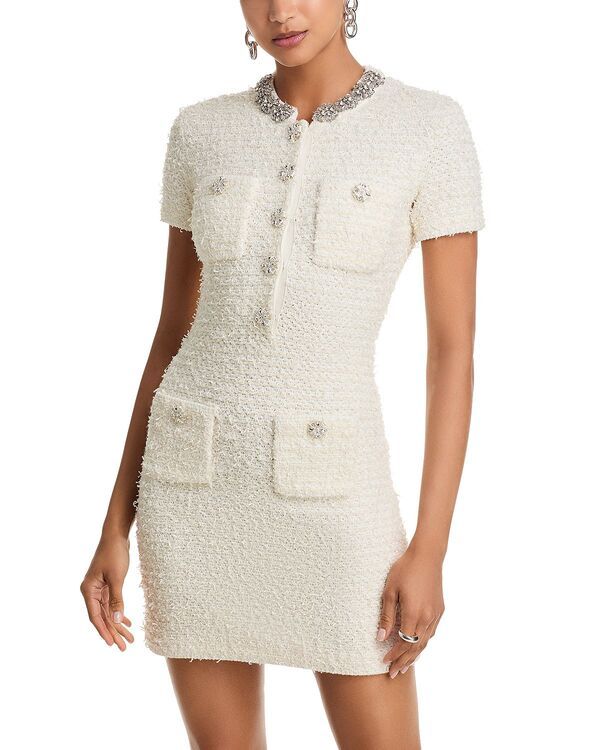 セルフ・ポートレイト レディース トップス ワンピース ミニット SelfPortraitextured Knit Mini Dress Beige ベージュ