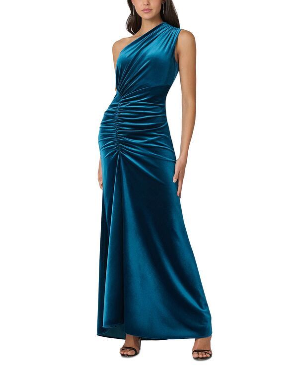 ショシャーナ レディース トップス ワンピース ベルベット Shoshanna Velvet Amaryllis Dresslate Blue スレート