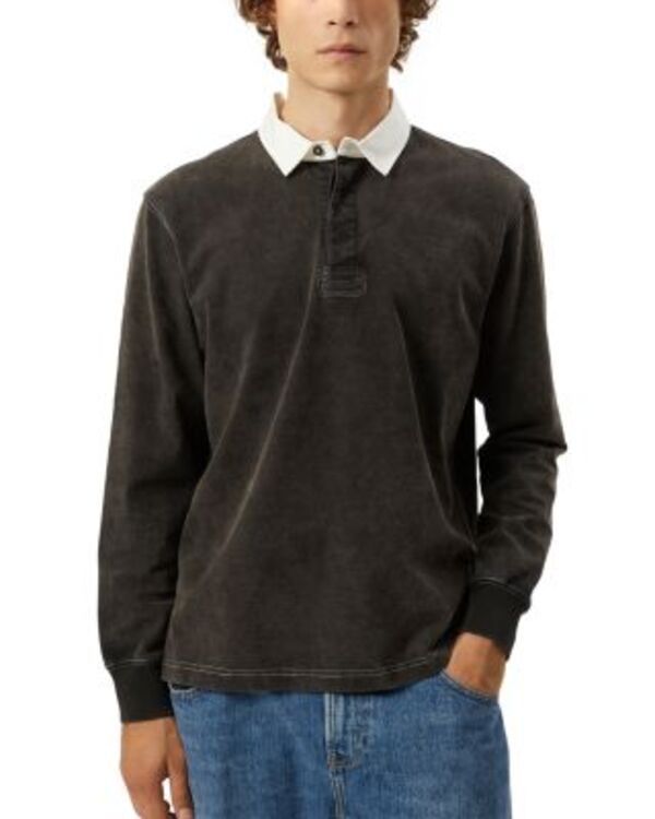 コリドー メンズ トップス ポロシャツ コントラスト Corridor Contrast Collar Long Sleeve Polo Black ブラック