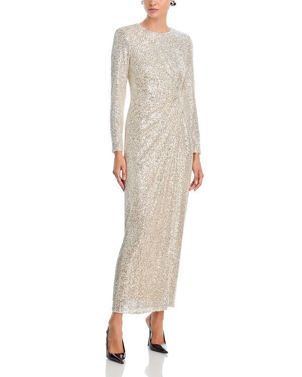 エリザジェイ レディース トップス ワンピース フリル Eliza J Side Ruffled Gown Silver シルバー