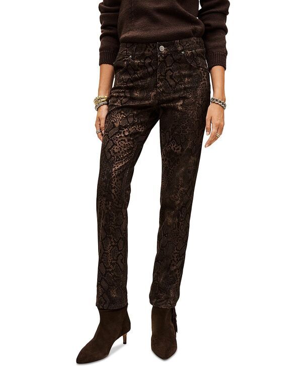 バッシュ レディース ボトムス デニムパンツ ローライズ プリント ジーンズ bash Stinsy Snake Print Low Rise Jeans Brown ブラウン