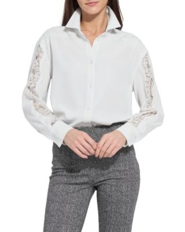 リス レディース トップス シャツ レーストリム レース Lyss Natasha Lace Trim Shirt Ice