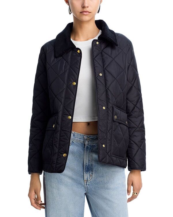アクア レディース アウター ジャケット・ブルゾン キルティング AQUA Quilted Barn Jacket Exclusive Black ブラック