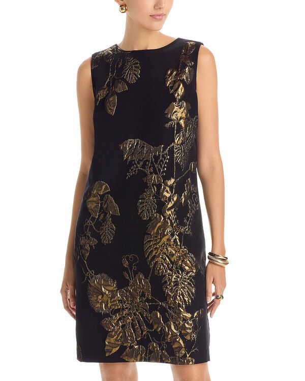 キャロライン ローズ レディース トップス ワンピース Caroline Rose Sheath Dress GoldBlack ブラック