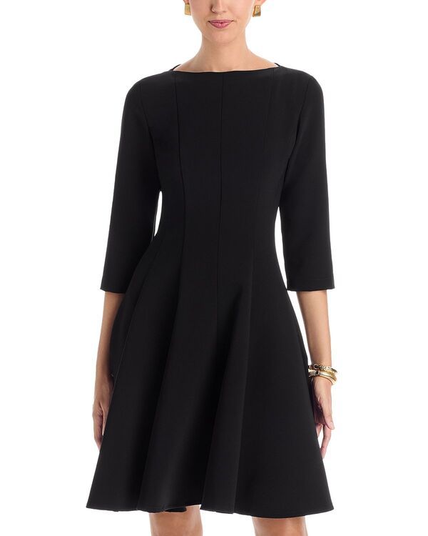 キャロライン ローズ レディース トップス ワンピース Caroline Rose Boat Neck Dress Black ブラック