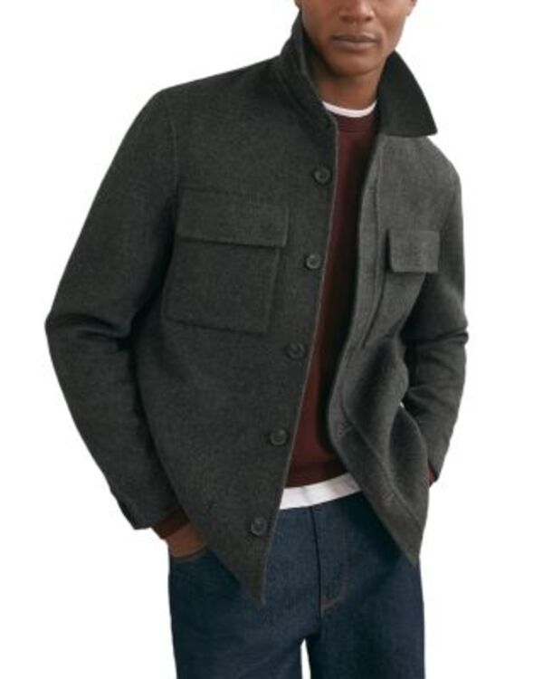 レイス メンズ アウター ジャケット・ブルゾン REISS Netwin Pocket Jacket Charcoal Grey チャコール